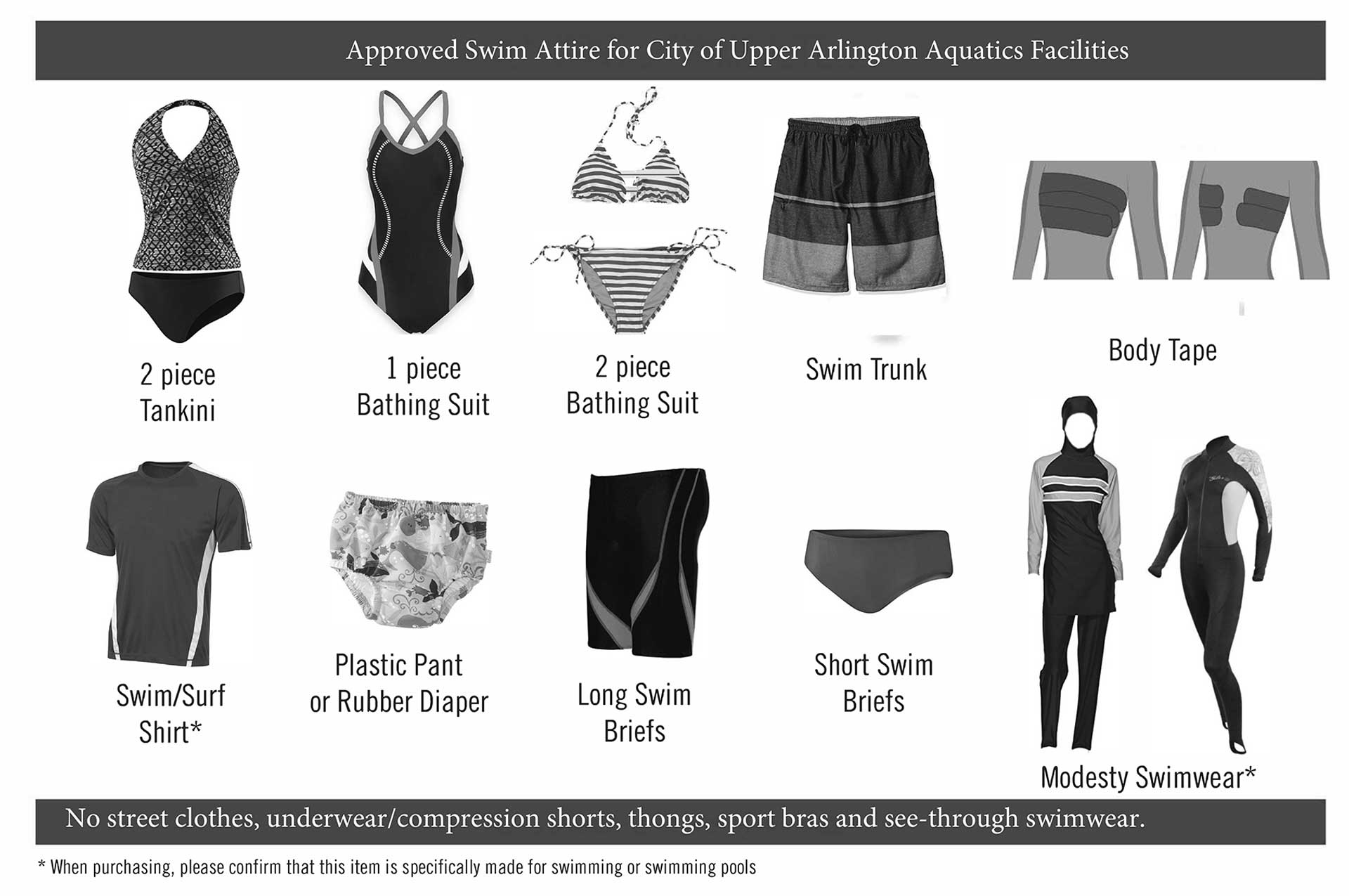 What's considered appropriate attire for city swimming pools