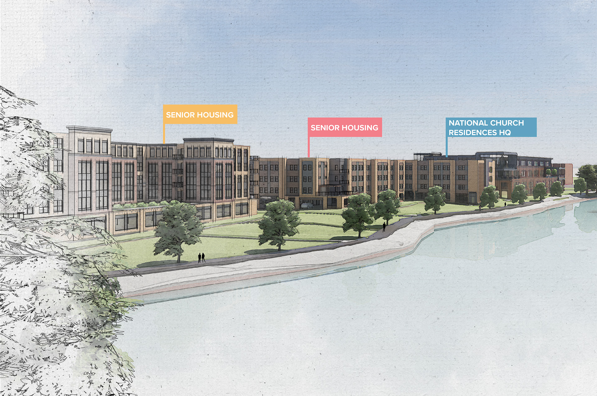 rendering of proposed National Church Residences corporate campus